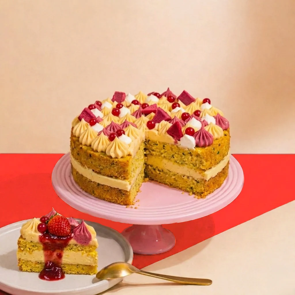 Mango & Strawberry Cream Cake - Image 4